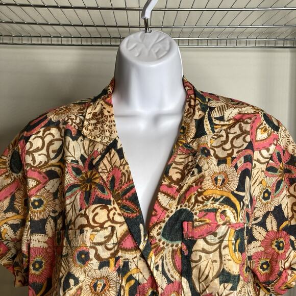 Anthropologie Pilcro Women's Floral Button Up Boho Blouse Size S Oversized - Picture 8 of 12